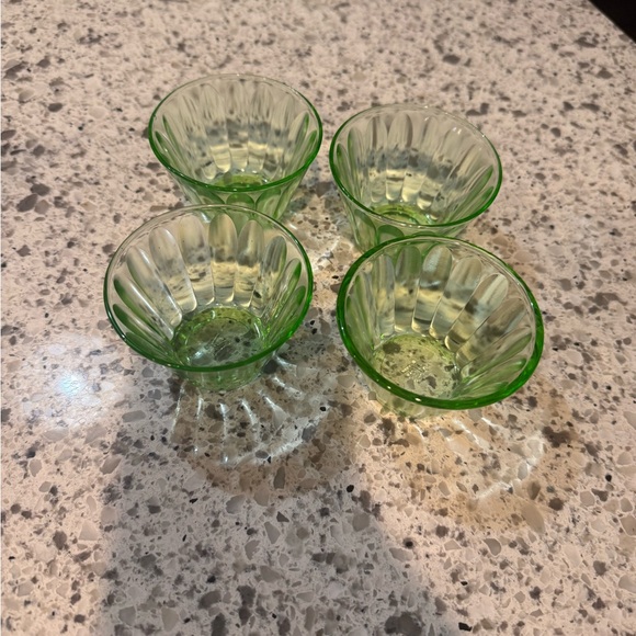 Hazel-Atlas Other - Set of Four Green Depression Glass Cups